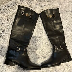 Never worn Tory Burch Nadine Black Leather Riding Boots